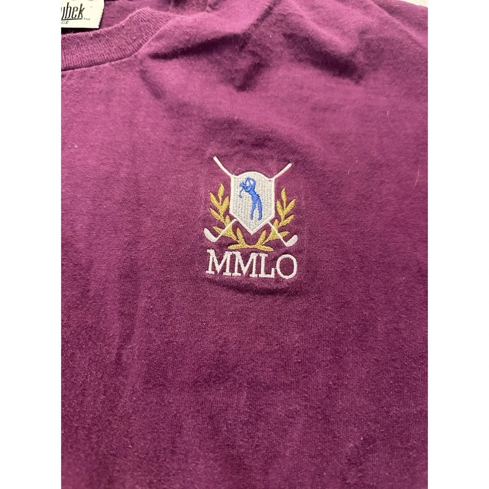 VTG Golf Crest T Shirt‎ Mens XL Purple Holoubek MMLO Embroidered Made USA  Tee